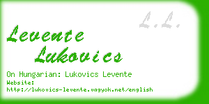 levente lukovics business card